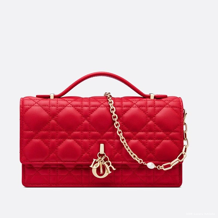 Cheap Bag Lambskin Handle Miss Red Mini Dior Cannage Top 0707 Luxury